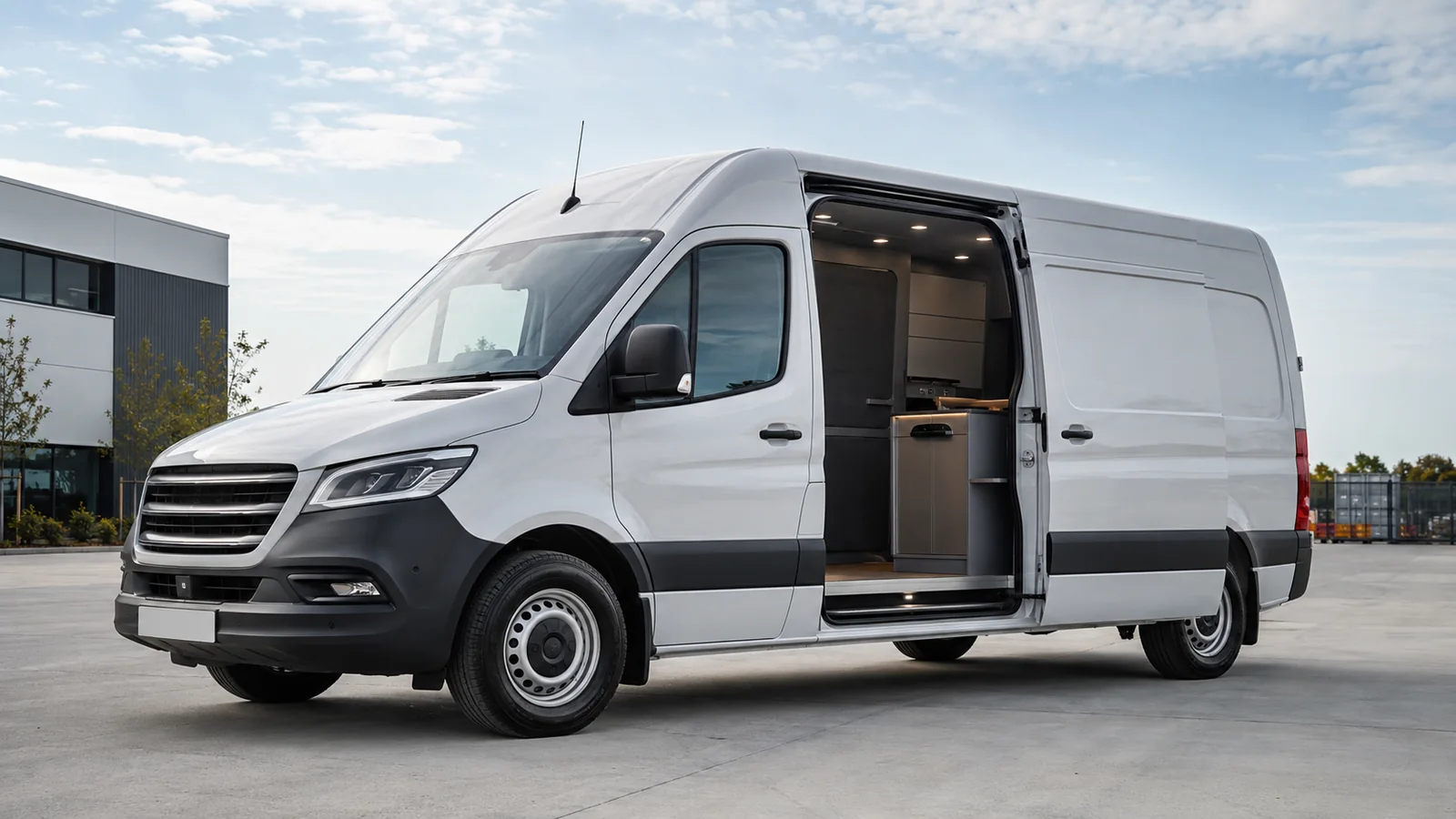 Kompakt mobil ofis panelvan iç düzeni